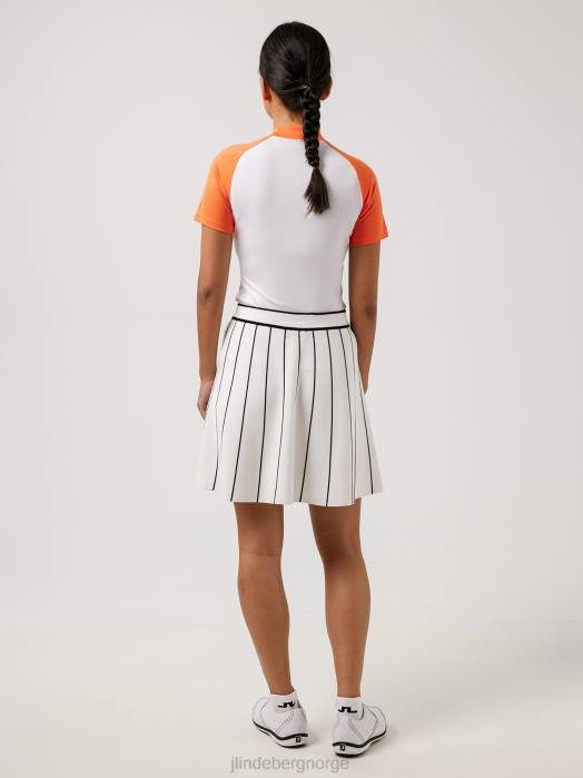 J.Lindeberg kvinner zelda golftopp hvit kroko klær F8642643