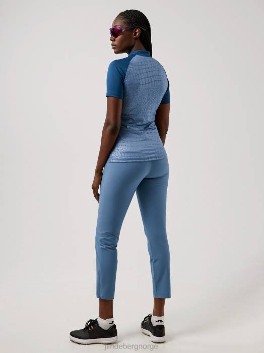 J.Lindeberg kvinner zelda golftopp kapteiner blå kroko klær F8642645