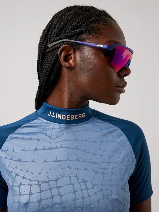 J.Lindeberg kvinner zelda golftopp kapteiner blå kroko klær F8642645