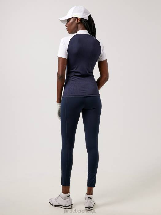 J.Lindeberg kvinner zelda golftopp marineblå kroko klær F8642644