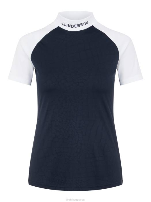 J.Lindeberg kvinner zelda golftopp marineblå kroko klær F8642644