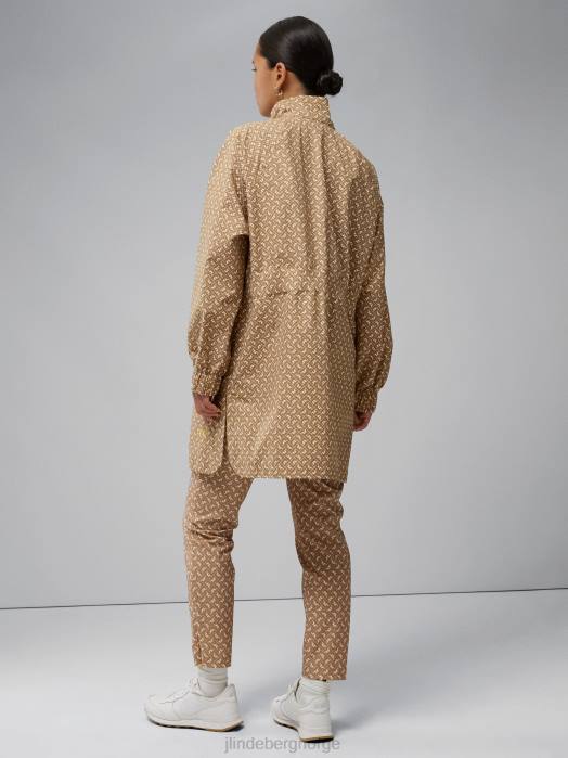 J.Lindeberg kvinner anastasia lang jakke tigermonogramsjekk klær F8642846