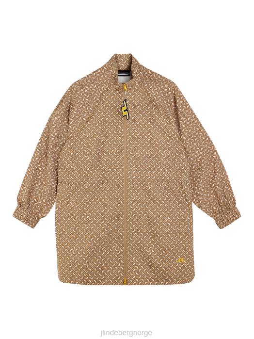 J.Lindeberg kvinner anastasia lang jakke tigermonogramsjekk klær F8642846