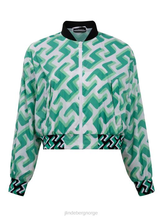 J.Lindeberg kvinner audrey golfjakke grønt 3d-bromonogram klær F8642859