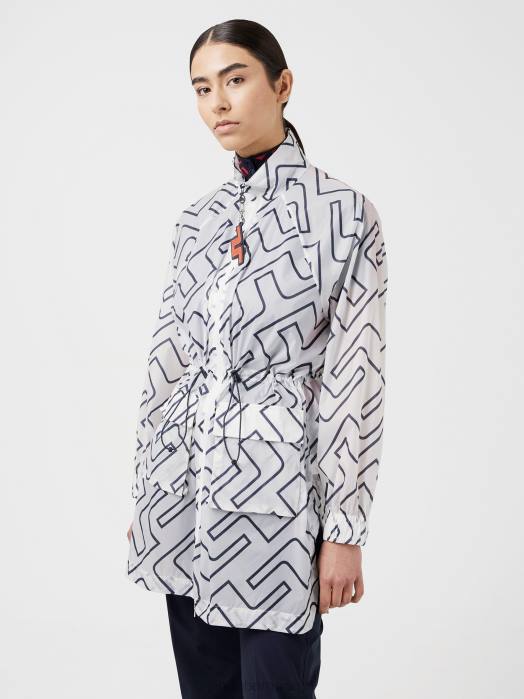 J.Lindeberg kvinner eloise golfjakke marinebromonogram klær F8642867