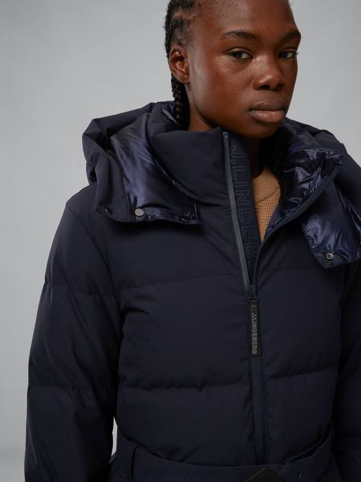 J.Lindeberg kvinner orion down parka marinen klær F8642849