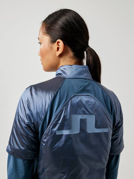 J.Lindeberg kvinner rory golfjakke kapteiner blå klær F8642875