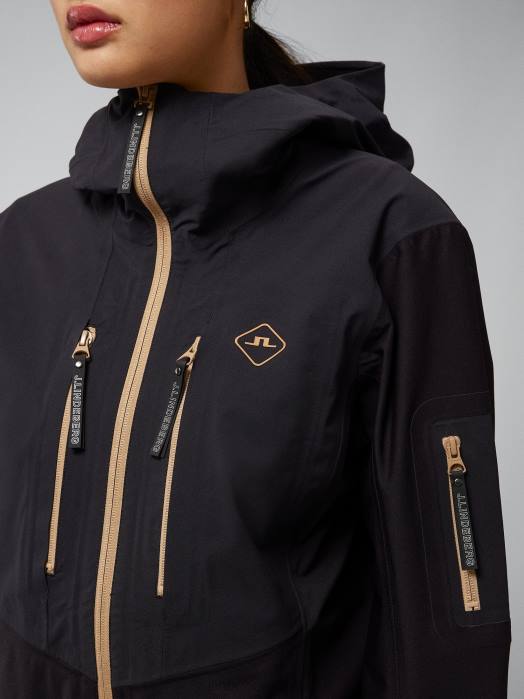 J.Lindeberg kvinner summit softshell jakke svart klær F8642854