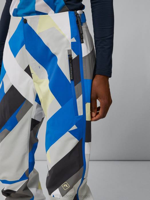 J.Lindeberg kvinner skallbukse med lufttrykk grått flagg lappeteppe klær F8642059