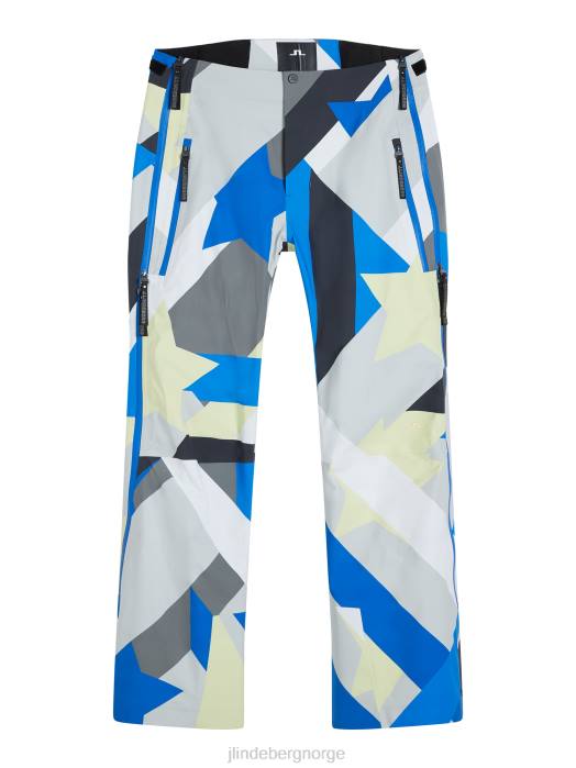 J.Lindeberg kvinner skallbukse med lufttrykk grått flagg lappeteppe klær F8642059