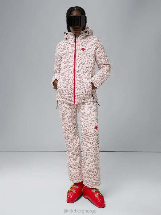 J.Lindeberg kvinner termisk pro print dunjakke bro swirl hvit klær F8642031