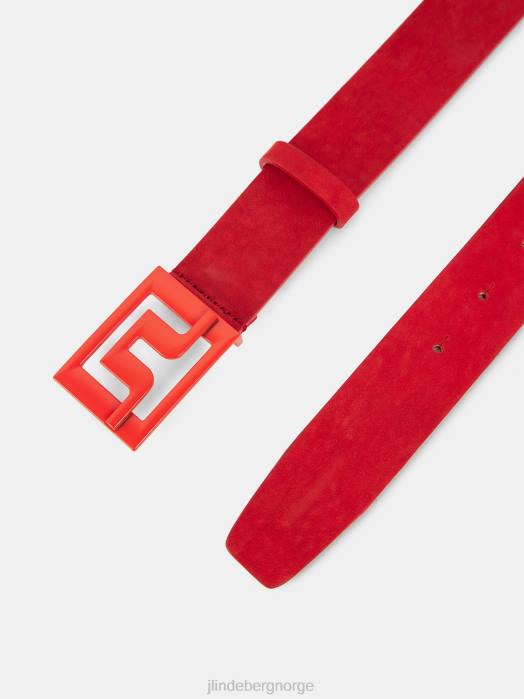 J.Lindeberg menn slater skinnbelte ildrød tilbehør F864842