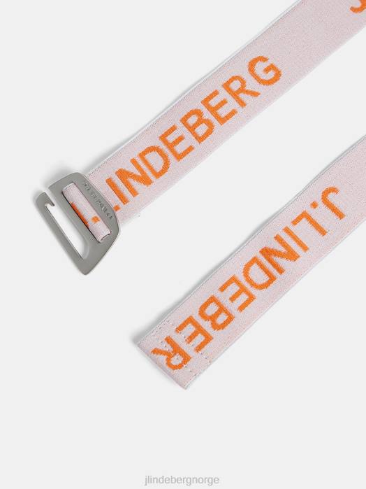 J.Lindeberg menn zane elastisk belte hvit tilbehør F864759