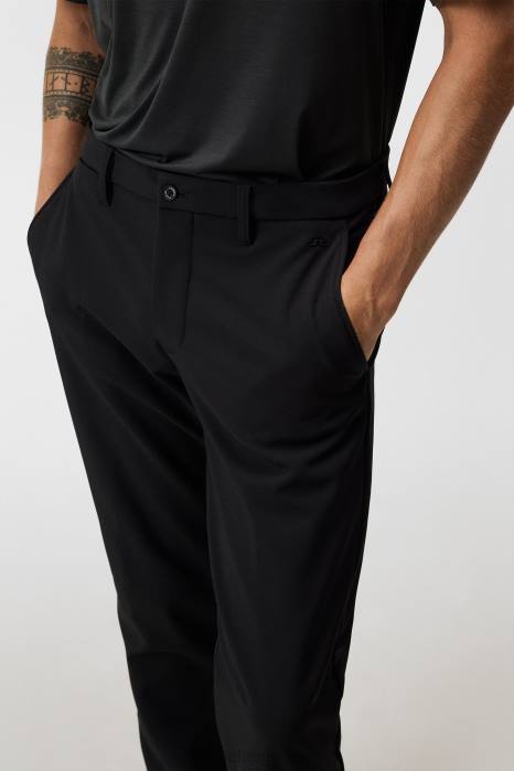 J.Lindeberg menn elott bonded fleecebukse svart klær F864388