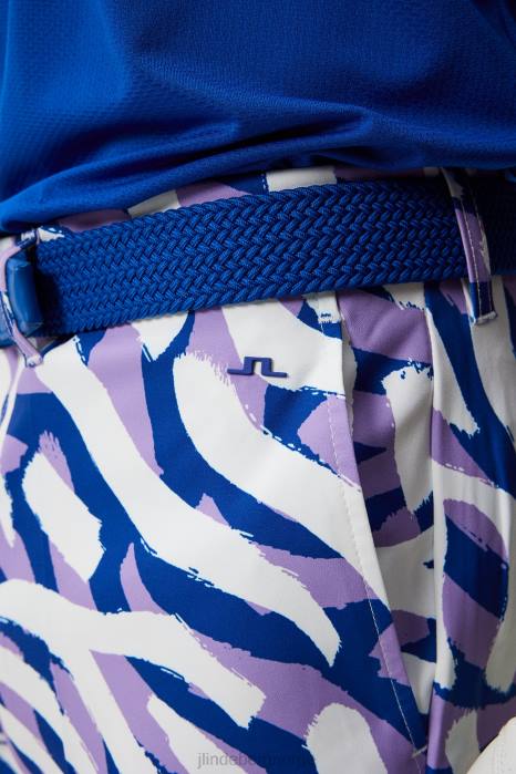 J.Lindeberg menn eloy print shorts lilla malt sebra klær F864409