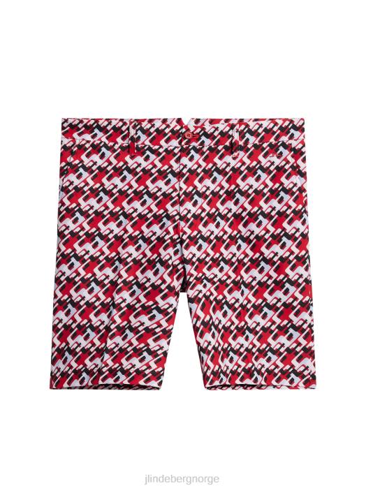 J.Lindeberg menn eloy print shorts micro bridge kirsebær klær F864381