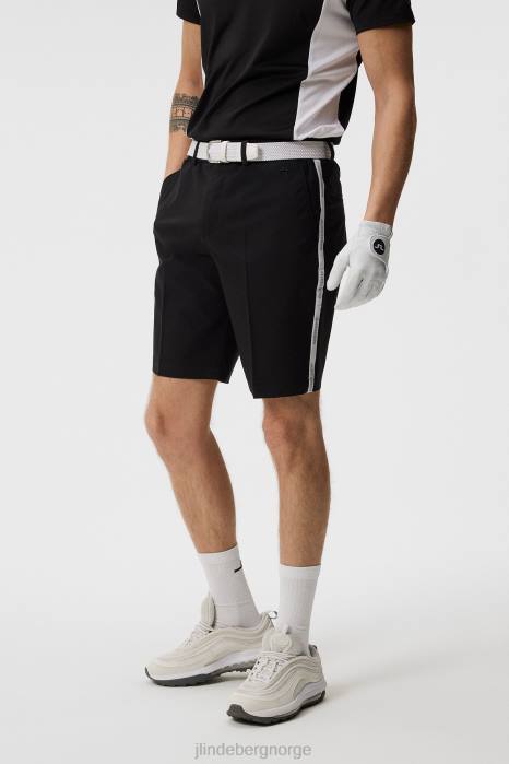 J.Lindeberg menn stuart stripe shorts svart klær F864461