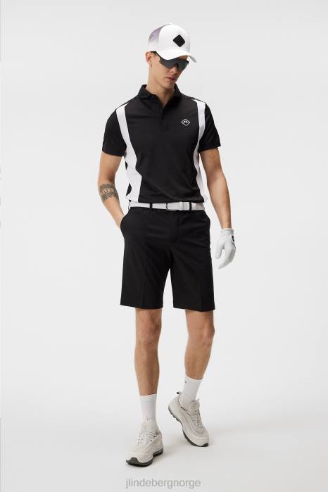 J.Lindeberg menn stuart stripe shorts svart klær F864461