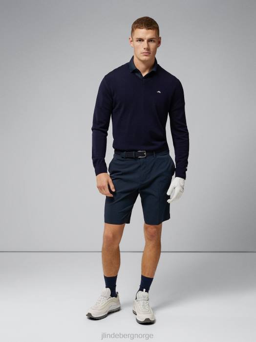 J.Lindeberg menn vent slim golfshorts marinen klær F864491