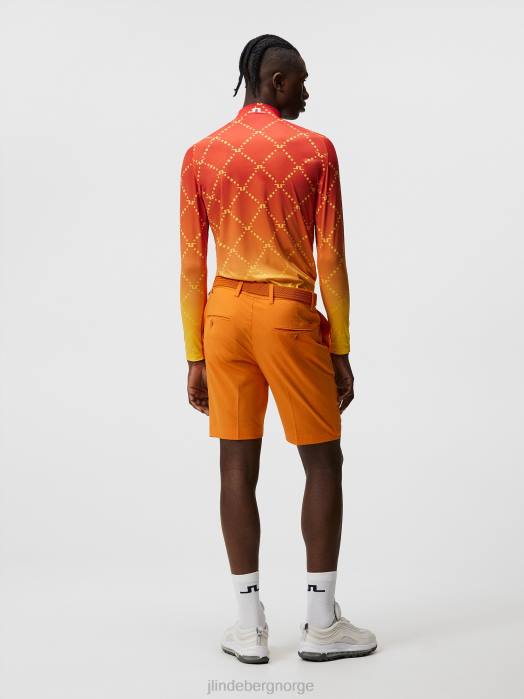 J.Lindeberg menn vent slim shorts russet oransje klær F864468