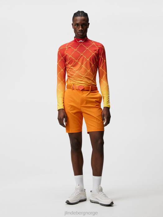 J.Lindeberg menn vent slim shorts russet oransje klær F864468