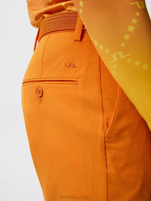 J.Lindeberg menn vent slim shorts russet oransje klær F864468