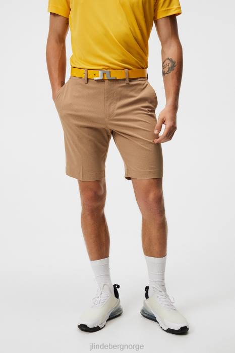 J.Lindeberg menn vent slim shorts tiger brun klær F864469