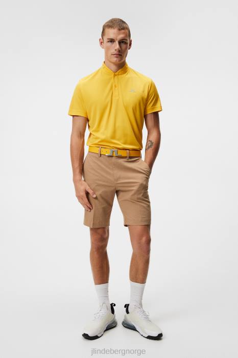 J.Lindeberg menn vent slim shorts tiger brun klær F864469