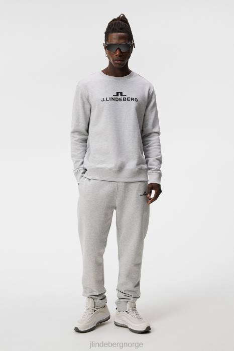 J.Lindeberg menn alfa genser lys grå melange klær F864541