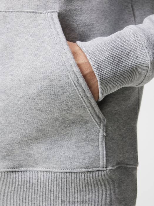 J.Lindeberg menn alfa hettegenser lys grå melange klær F864641