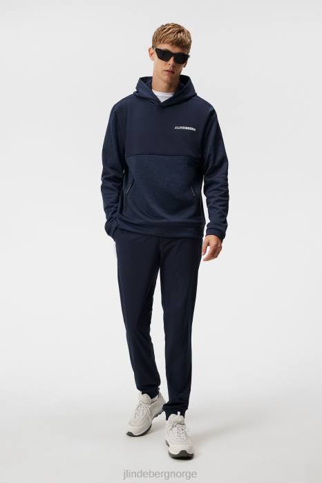 J.Lindeberg menn børste hettegenser marine melange klær F864516