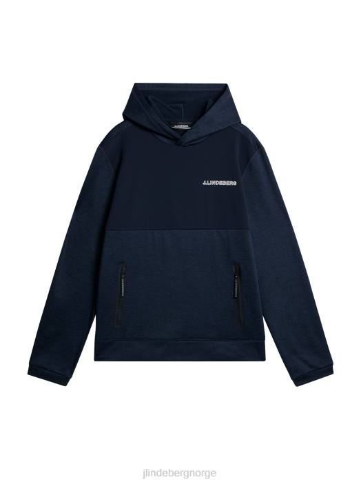 J.Lindeberg menn børste hettegenser marine melange klær F864516