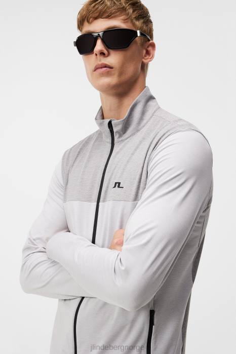 J.Lindeberg menn bankens mellomlag lys grå melange klær F864498