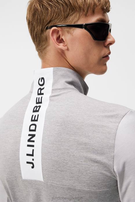 J.Lindeberg menn bankens mellomlag lys grå melange klær F864498