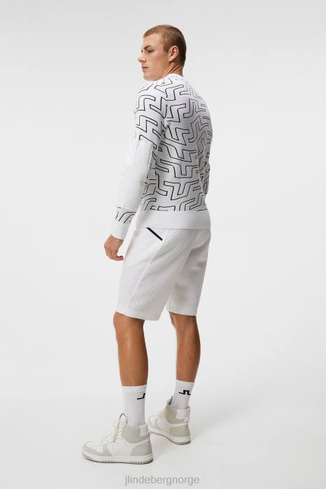 J.Lindeberg menn bridge swirl strikket genser hvit brosvirvel klær F864578