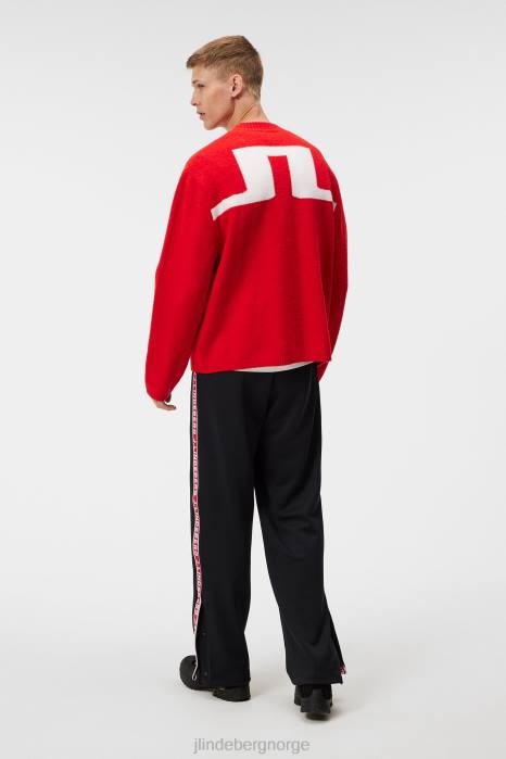 J.Lindeberg menn clarke strikket cardigan ildrød klær F864503