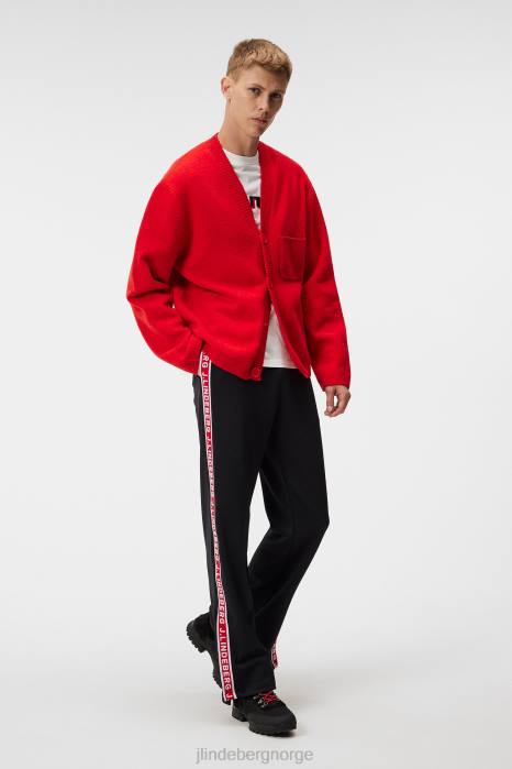 J.Lindeberg menn clarke strikket cardigan ildrød klær F864503