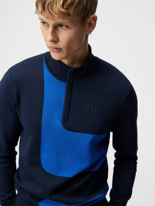 J.Lindeberg menn davis strikket genser marinen klær F864595