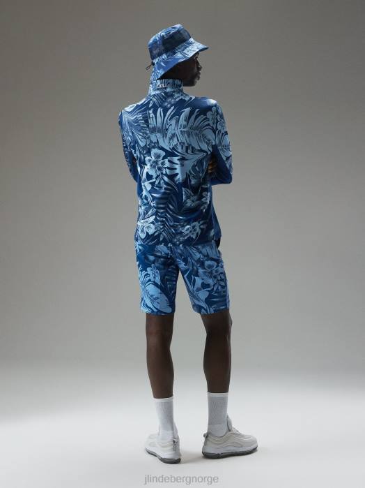 J.Lindeberg menn emanuel print mellomlag hibiskus blå klær F864662