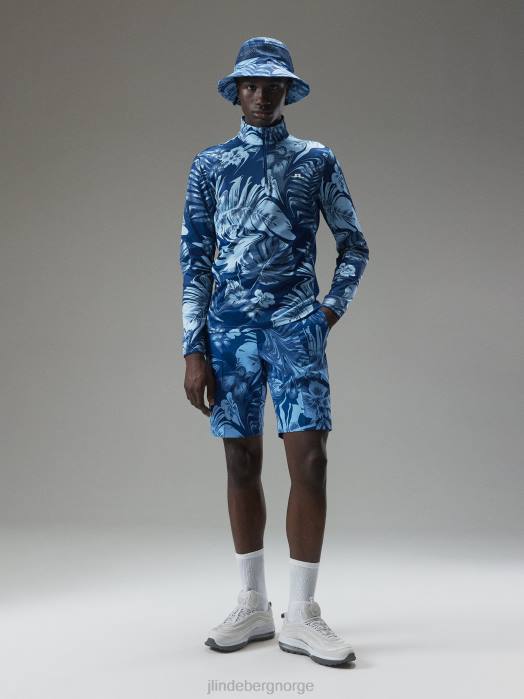 J.Lindeberg menn emanuel print mellomlag hibiskus blå klær F864662