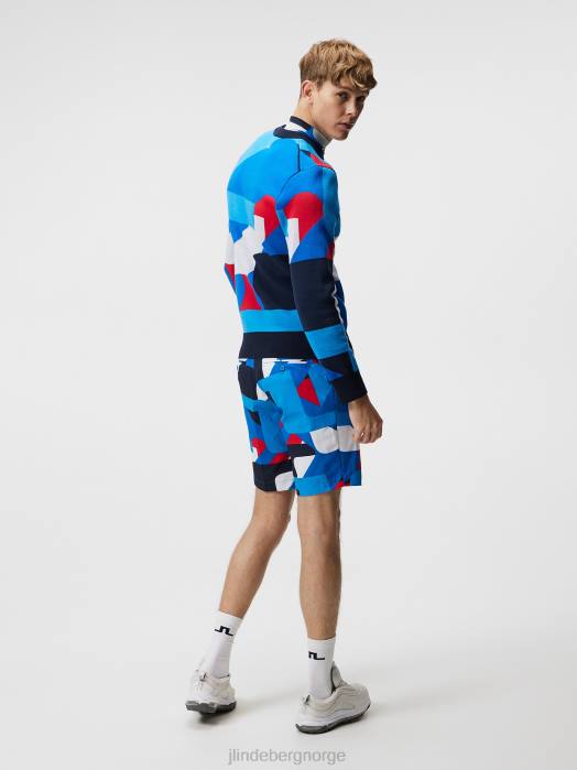 J.Lindeberg menn fela strikket genser strålende blå storbro klær F864582