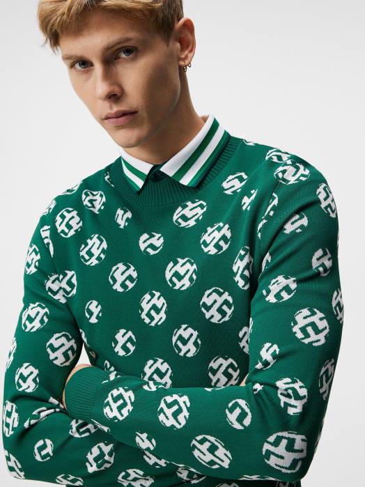 J.Lindeberg menn gus jacquard genser regnskog sfære prikk klær F864583