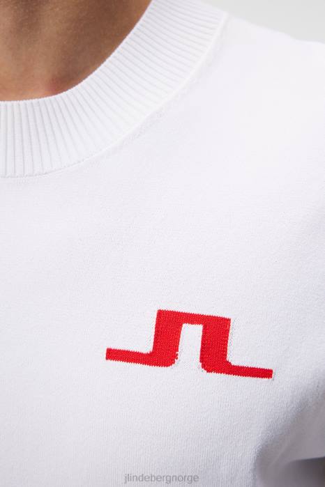 J.Lindeberg menn gus strikket genser hvit klær F864508