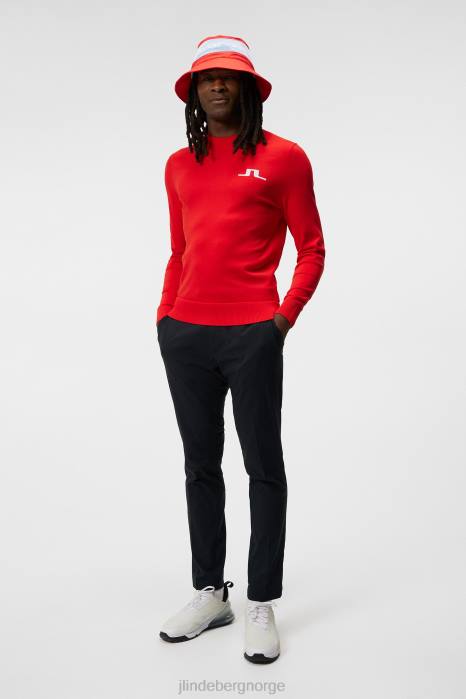 J.Lindeberg menn gus strikket genser ildrød klær F864589