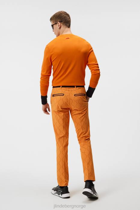 J.Lindeberg menn gus strikket genser russet oransje klær F864588