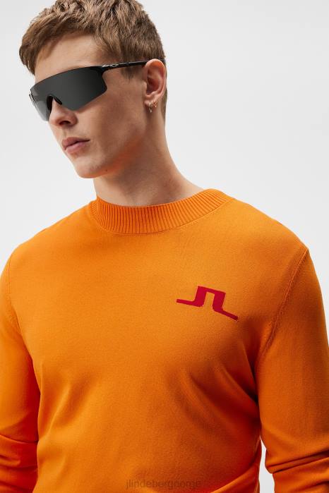J.Lindeberg menn gus strikket genser russet oransje klær F864588