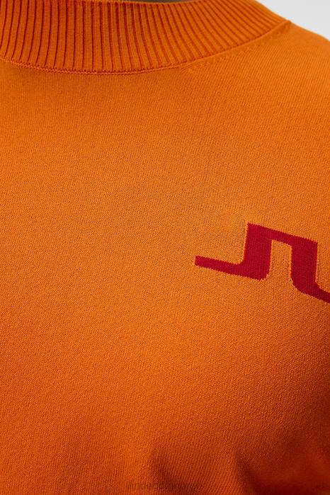 J.Lindeberg menn gus strikket genser russet oransje klær F864588