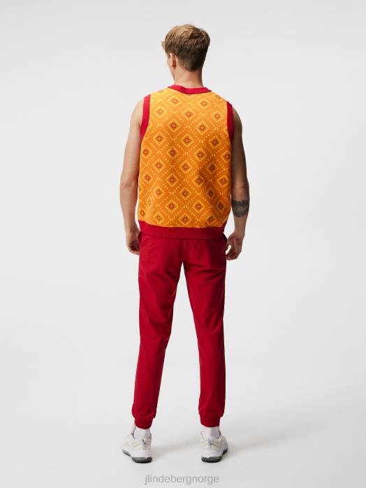 J.Lindeberg menn jack strikket vest oransje diamantlogo klær F864600