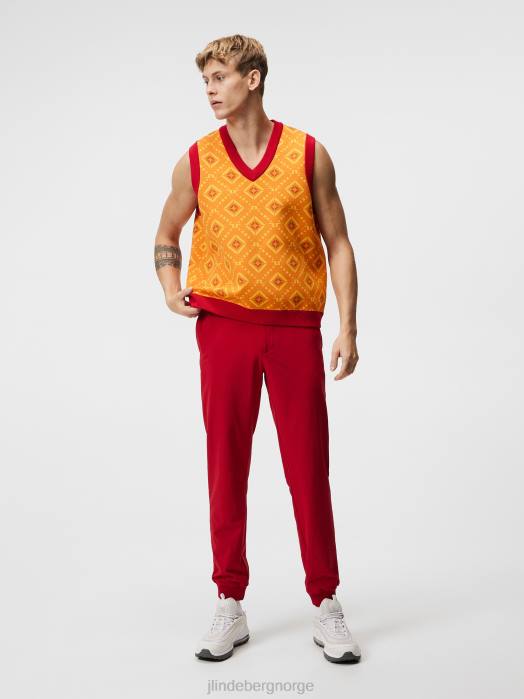 J.Lindeberg menn jack strikket vest oransje diamantlogo klær F864600