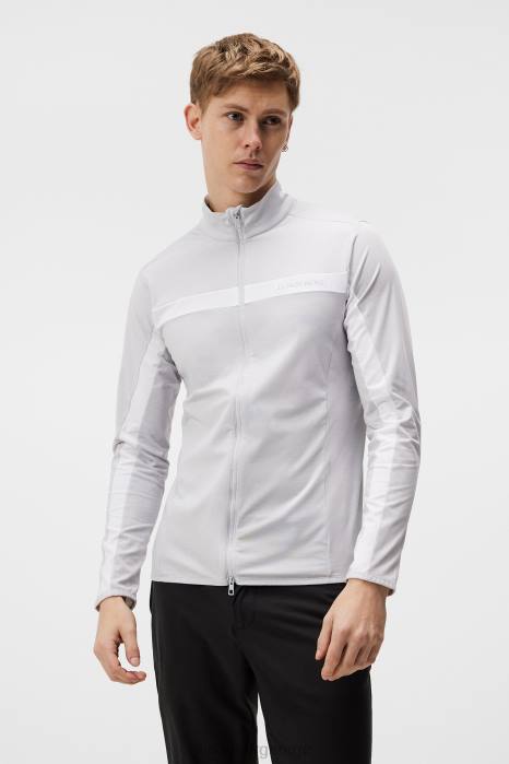 J.Lindeberg menn jarvis mellomlag lys grå melange klær F864620